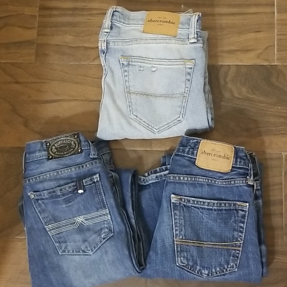 Lot 3 Boys Jeans Size 12 Buckle Abrecombie